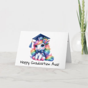 Personlig Cute Unicorn Kindergarten Studenten Kort