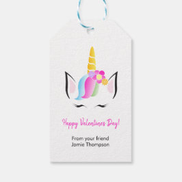 Personlig Cute Unicorn Lycklig Valentine Presentetikett