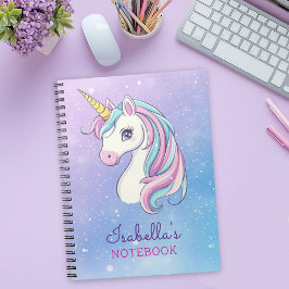 Personlig Cute Unicorn Rainbow Lila bärbar dator Anteckningsbok