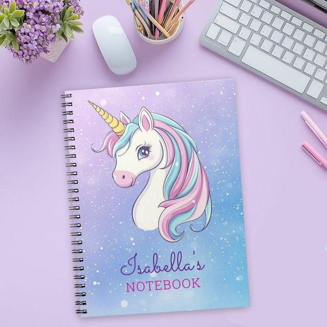 Personlig Cute Unicorn Rainbow Lila bärbar dator Anteckningsbok (Skapare uppladdad)
