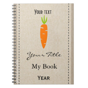 Personlig Cute Veggies Vegan Diet Linen-utseende Anteckningsbok Med Spiral
