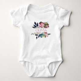 Personlig Cute Watercolor Blommigt Rosa ros T Shirt