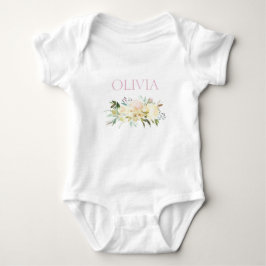 Personlig Cute Watercolor Blommigt Rosa T Shirt