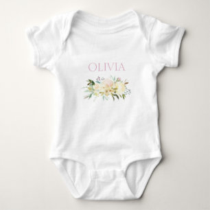 Personlig Cute Watercolor Blommigt Rosa T Shirt