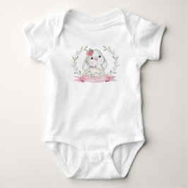 Personlig Cute Watercolor Bunny Baby Bodykostym T Shirt