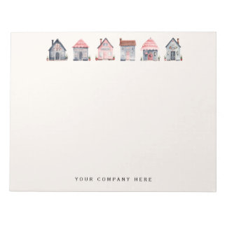 Personlig Cute Watercolor Houses Real Gods Anteckningsblock