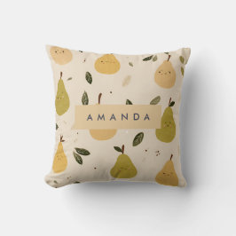 Personlig Cute Whimsical Pear Mönster Kudde