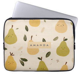Personlig Cute Whimsical Pear Mönster Laptop Fodral
