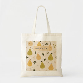 Personlig Cute Whimsical Pear Mönster Tygkasse