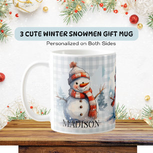 Personlig Cute Winter-Snögubbar - jul Kaffemugg