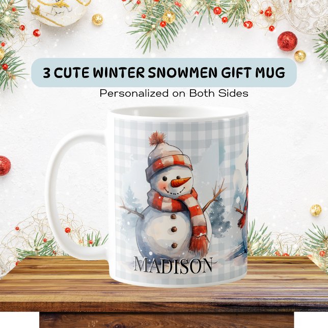 Personlig Cute Winter-Snögubbar - jul Kaffemugg (Skapare uppladdad)