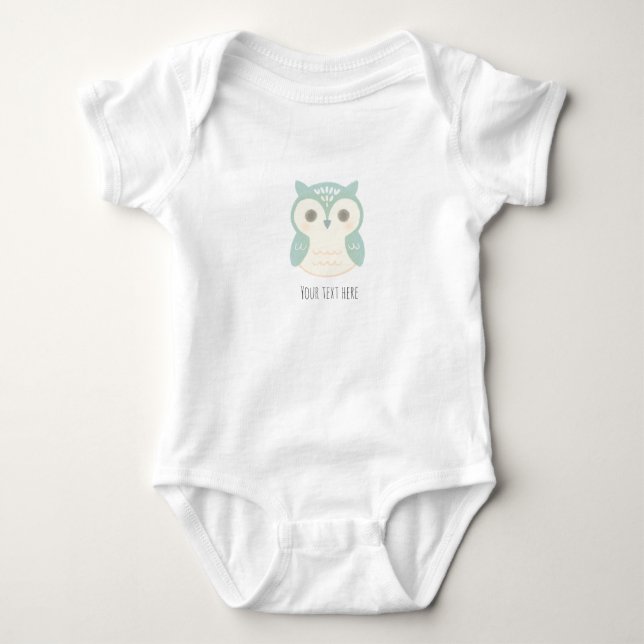 Personlig Cute Wise Uggla T Shirt (Framsida)