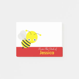 Personlig Cute Yellllow honeyBee Post-it Block