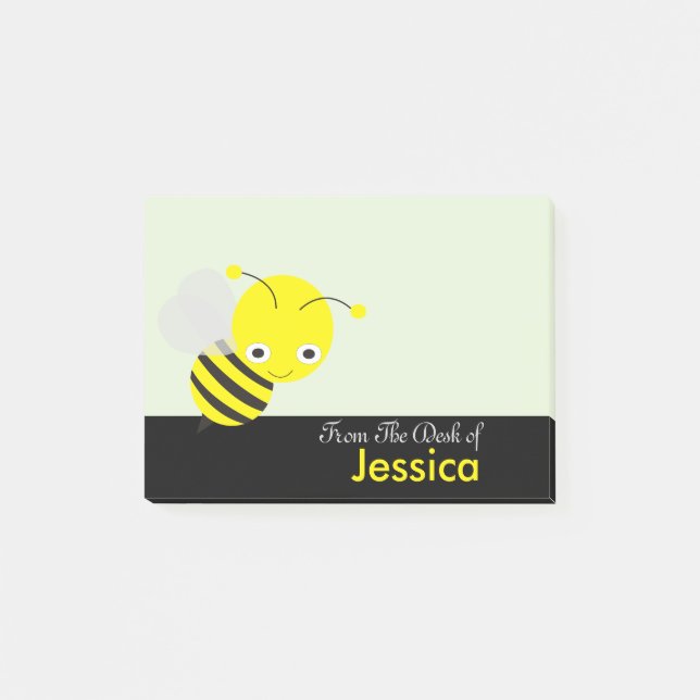 Personlig Cute Yellllow honeyBee Post-it Block (Framsida)