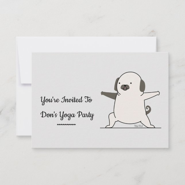 Personlig Cute Yoga Hund Temainbjudan Inbjudningar (Framsida)