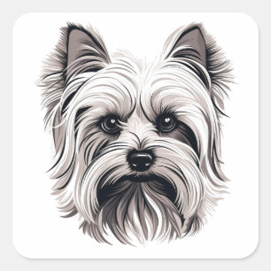 Personlig Cute Yorkshire Terrier Hund Fyrkantigt Klistermärke