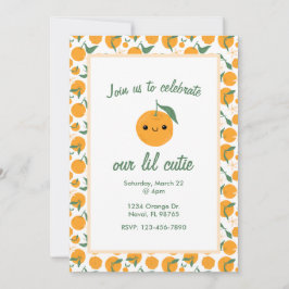 Personlig Cutie Orange Mandarin Clementine Inbjudningar