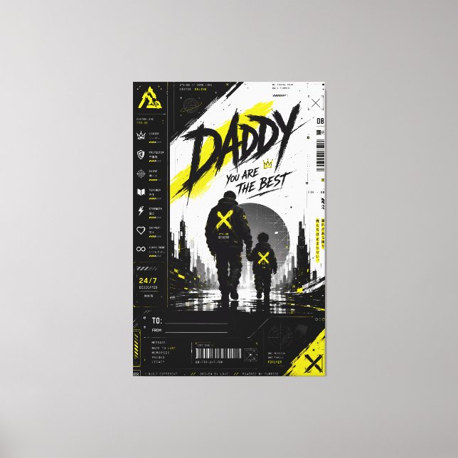 Personlig Cyberpunk Fader Son Canvas Konst (Framsida)