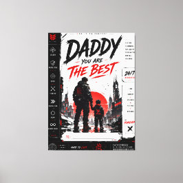 Personlig Cyberpunk Fader Son Canvas Väggkonst