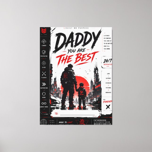 Personlig Cyberpunk Fader Son Canvas Väggkonst (Framsida)