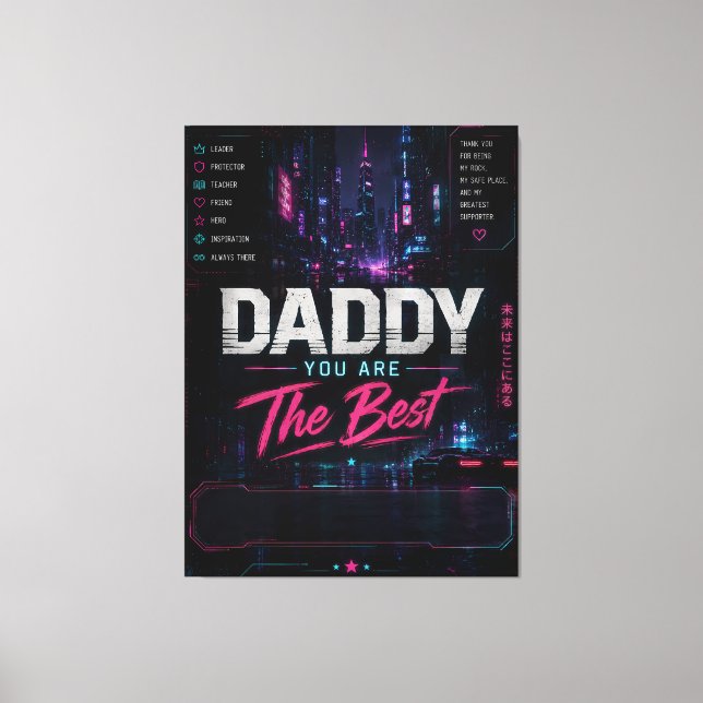 Personlig Cyberpunk Fars Dag Canvas (Framsida)