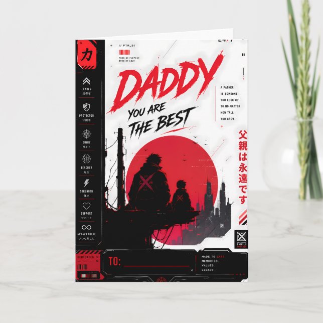 Personlig Cyberpunk Fars Dag-kort Kort (Framsida)
