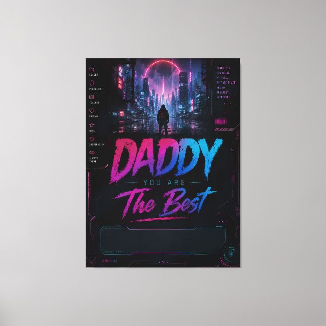 Personlig Cyberpunk Fars Dag-present Canvastryck (Framsida)