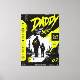 Personlig Cyberpunk Pappa Neon Väggkonst Canvastryck