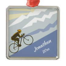 Personlig Cyclist Biking Up Mountain Road Bike