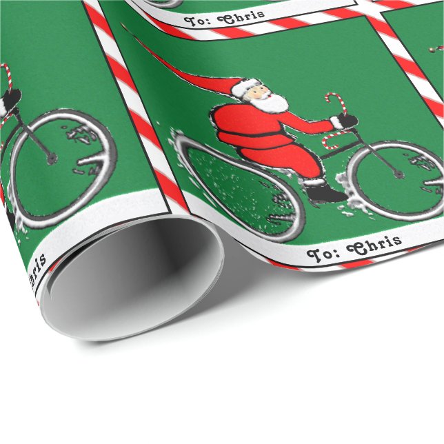 Personlig Cyclist Helgdag Gift Presentpapper (Rullad Hörn)