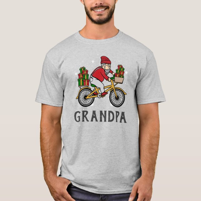 Personlig Cyclist jultomtsfamilj T Shirt (Framsida)