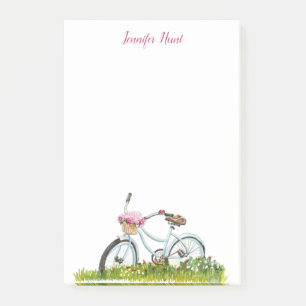 Personlig cykel med blomma Notepad Post-it Block