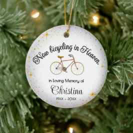 Personlig cyklistminnesornament julgransprydnad keramik