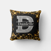 Personlig D Ursprungligt Silver Monogram Ditt namn