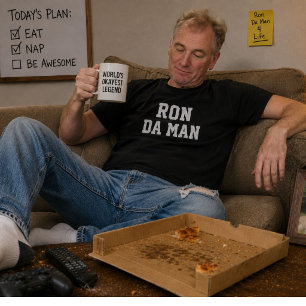 Personlig Da Man Rolig Namn T-Shirt Present För Ho