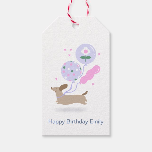 Personlig Dachshund Älskare Födelsedagsfest Presentetikett (Framsidan)