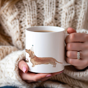 Personlig Dachshund Birthday Cake Kaffemugg