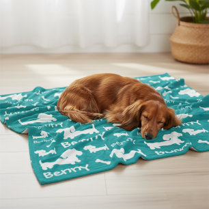 Personlig Dachshund Fleece Blanket for Doxies