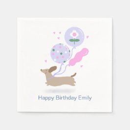 Personlig Dachshund Födelsedagsfest Hund älskare Pappersservett