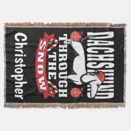 Personlig Dachshund genom Snö Helgdag Filt