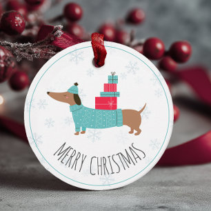 Personlig Dachshund God jul Gåvor Etiketter