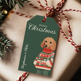 Personlig Dachshund Hund Helgdag Gift-Märkre Presentetikett