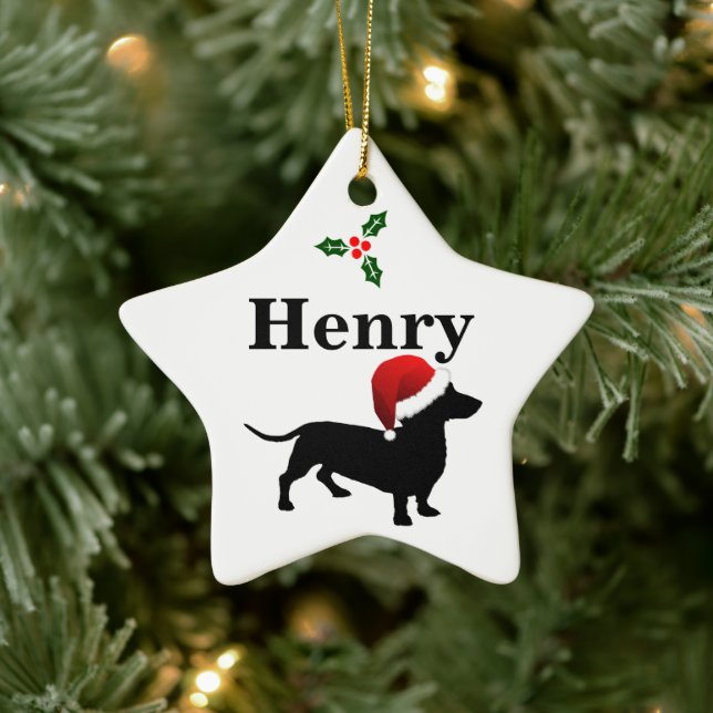 Personlig Dachshund Hund jul Ornament (Träd)