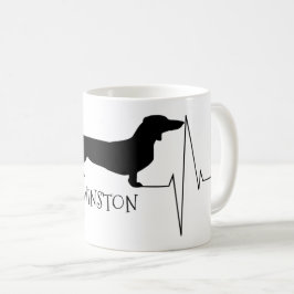 Personlig Dachshund Kärlek Mitt Hund hjärtslag Kaffemugg