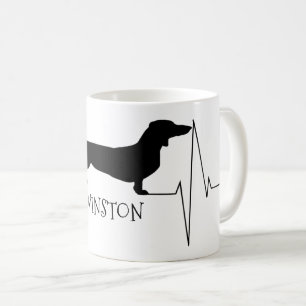 Personlig Dachshund Kärlek Mitt Hund hjärtslag Kaffemugg