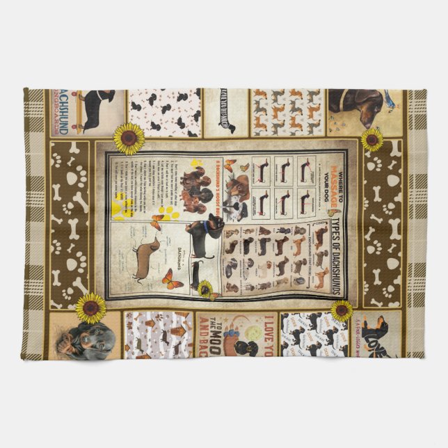 Personlig Dachshund Knowledge Vacker Gift Kökshandduk (Horisontell)
