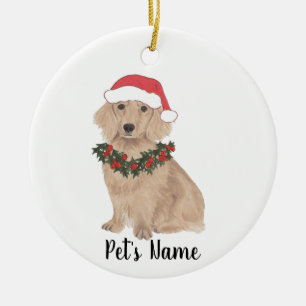 Personlig Dachshund (Long-HEH, Red) Julgransprydnad Keramik