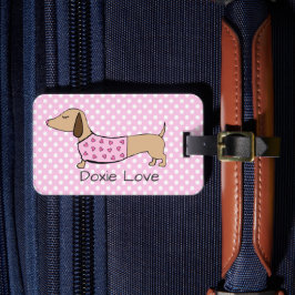 Personlig Dachshund Luggage Tag for Travel Bagagebricka