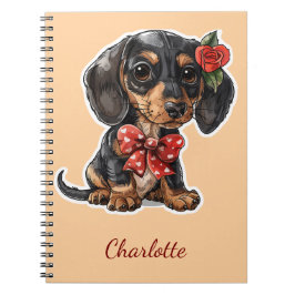 Personlig Dachshund med anpassat namn Anteckningsbok