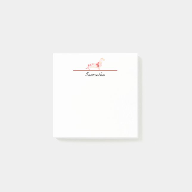 Personlig Dachshund Post-it Block (Framsida)